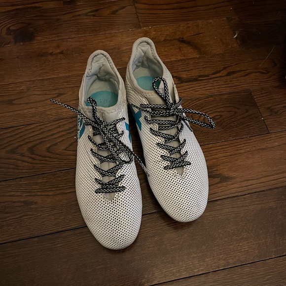 Adidas X 17.3 FG White Blue Soccer Cleats Women’s Size 6 - Picture 2 of 4